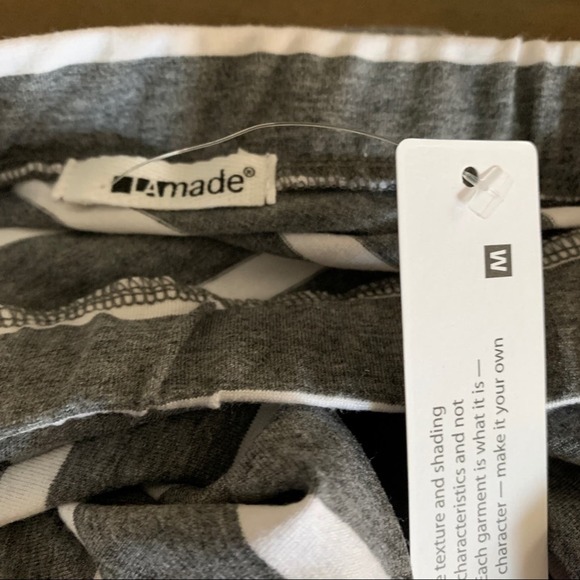 New LA Made strapless knit maxi dress. Gray and white stripe size medium - Picture 3 of 4